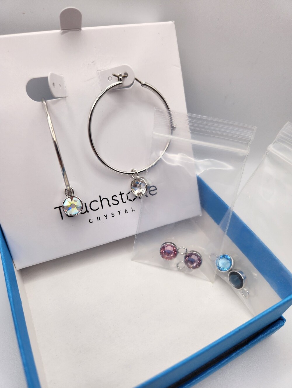 Touchstone Crystal Change Is Good Hoop Earrings, New